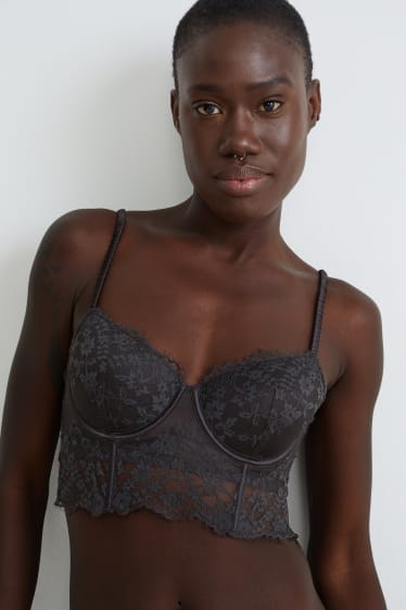 Femmes - Soutien-gorge à armature - DEMI - ampliforme - noir