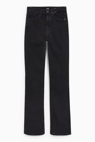 Dámské - Curvy jeans - high waist - bootcut - LYCRA® - černá
