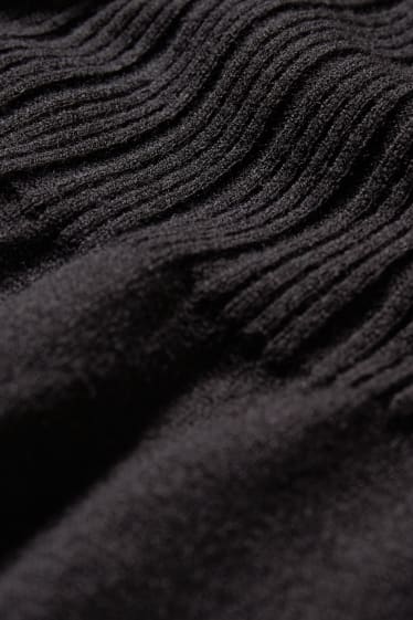 Dámské - Těhotenské pletené šaty - černá