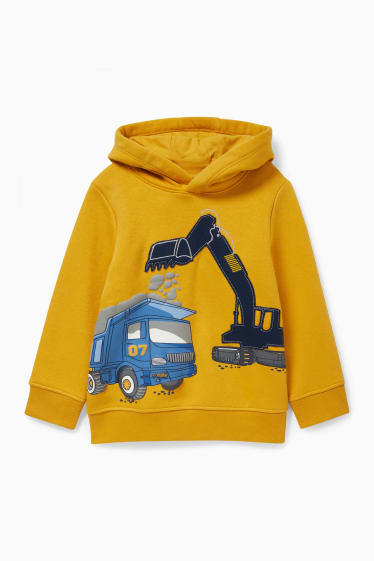 Niños - Excavadora - sudadera con capucha - amarillo