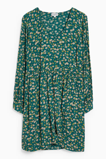 Kobiety - CLOCKHOUSE - sukienka - w kwiatki - zielony