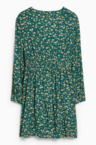 Kobiety - CLOCKHOUSE - sukienka - w kwiatki - zielony