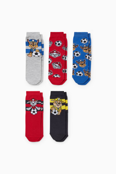 Kinder - Multipack 5er - Paw Patrol - Socken mit Motiv - rot