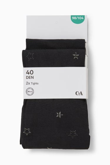 Kinder Mädchen - Multipack 2er - Feinstrumpfhose - 40 DEN - schwarz