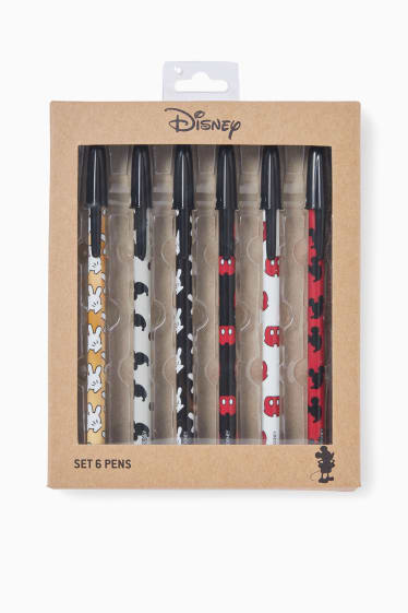 Uomo - Disney - set di biro - 6 pezzi - nero