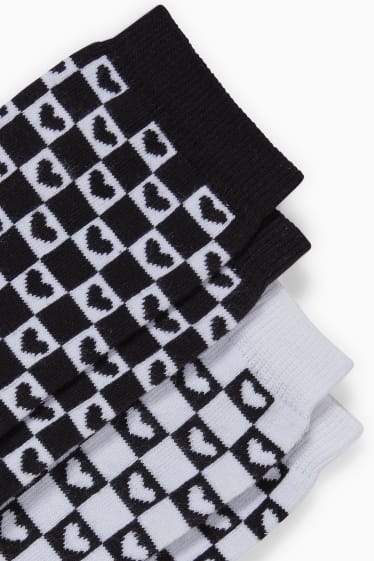 Women - CLOCKHOUSE - multipack of 2 - socks - hearts - black / white