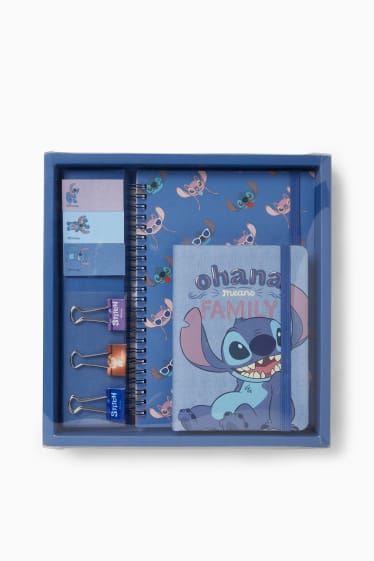 Herren - Lilo & Stitch - Schreibset - 4 teilig - blau