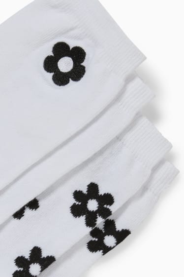 Dona - CLOCKHOUSE - paquet de 2 - mitjons amb dibuix- flors - blanc