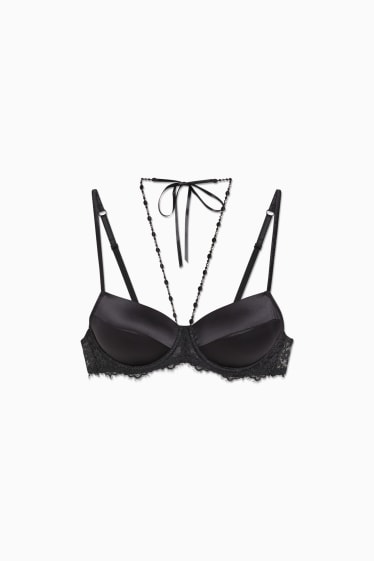 Donna - Reggiseno con ferretti - DEMI - imbottito - nero