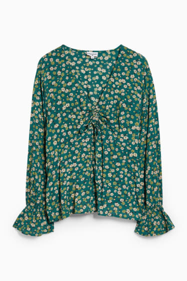 Tieners & jongvolwassenen - CLOCKHOUSE - blouse - gebloemd - groen