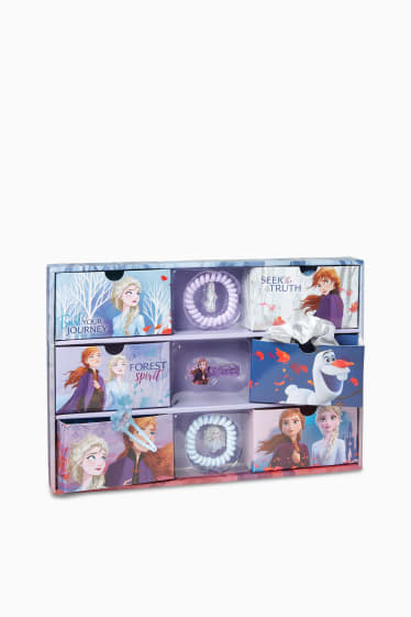 Kinder Mädchen - Die Eiskönigin - Geschenkbox Haar-Set - 11 teilig - flieder