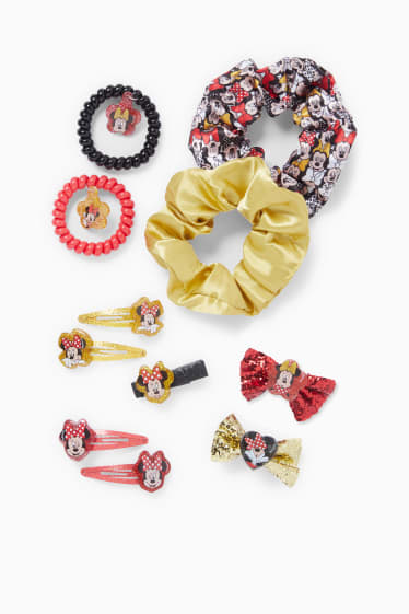 Copii - Fete - Minnie Mouse - set cadou de accesorii pentru păr - 11 piese - roșu