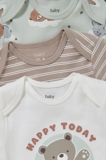 Bébés - Lot de 3 - bodys pour bébé - blanc / turquoise
