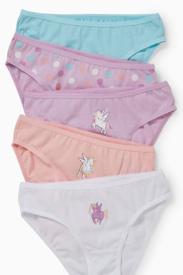 Enfants filles - Lot de 12 - culotte - rose / turquoise