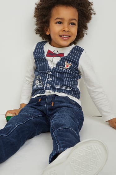 Children - Slim jeans - thermal jeans - denim-dark blue