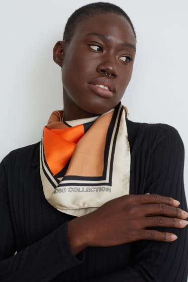 Donna - Confezione da 2 - foulard - fantasia - arancione