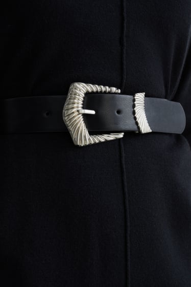 Mujer - Cinturón - polipiel - negro