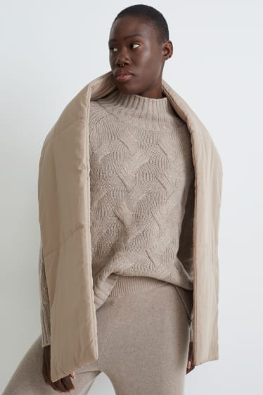 Women - Quilted scarf - taupe