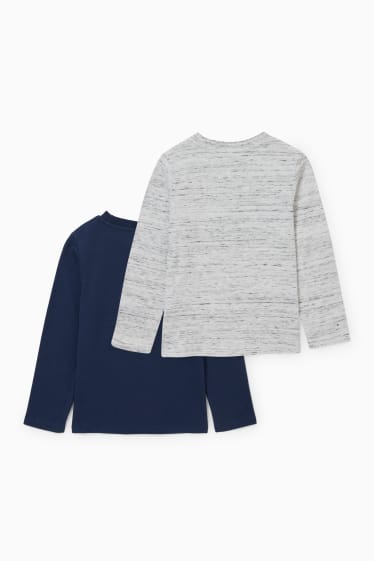 Kinderen: jongens - Set van 2 - Marvel - longsleeve - donkerblauw