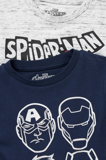 Niños - Pack de 2 - Marvel - camisetas de manga larga - azul oscuro