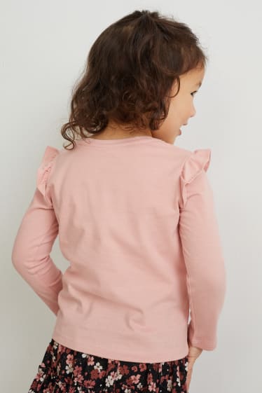 Kinderen - Set van 3 - longsleeve - donker rose