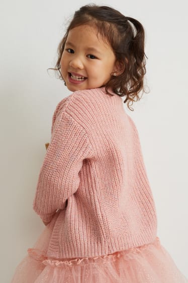 Bambini - Set - maglia a maniche lunghe e cardigan - 2 pezzi - rosa