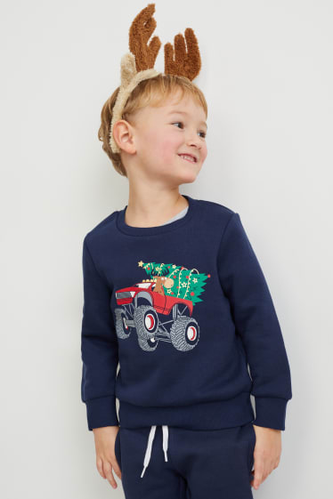 Children - Set - Christmas sweatshirt and hairband - 2 piece - dark blue