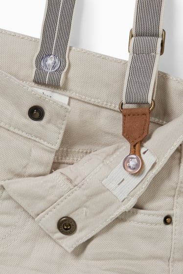 Baby Jungen - Baby-Hose mit Hosenträgern - cremeweiss