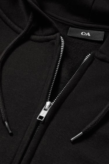 Men - Zip-through sweatshirt with hood - black