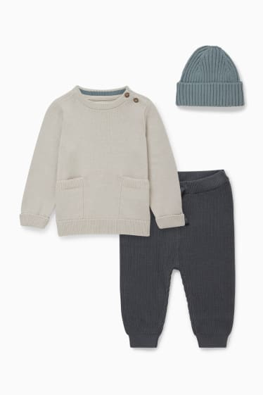 Bébés garçons - Ensemble bébé - 3 pièces - beige chiné