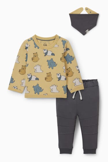 Babys - Baby-Outfit - 3 teilig - dunkelgrau