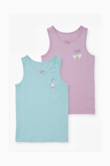 Enfants - Lot de 2 - Hello Kitty - maillots de corps - violet clair