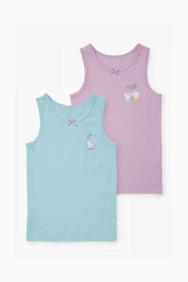 Enfants filles - Lot de 2 - Hello Kitty - maillots de corps - violet clair