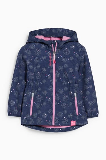 Bambine - Giacca softshell con cappuccio - fantasia - blu scuro