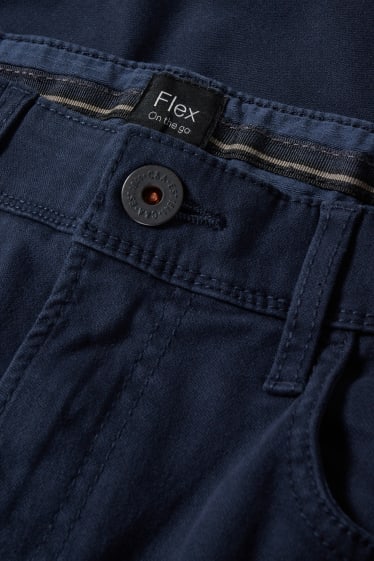 Hommes - Pantalon - slim fit - Flex - bleu foncé