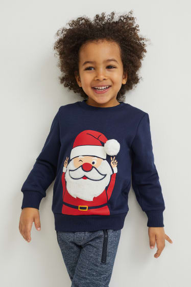 Children - Christmas set - sweatshirt and false beard - dark blue