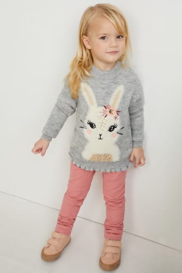 Enfants filles - Pantalon doublé - skinny fit - rose foncé