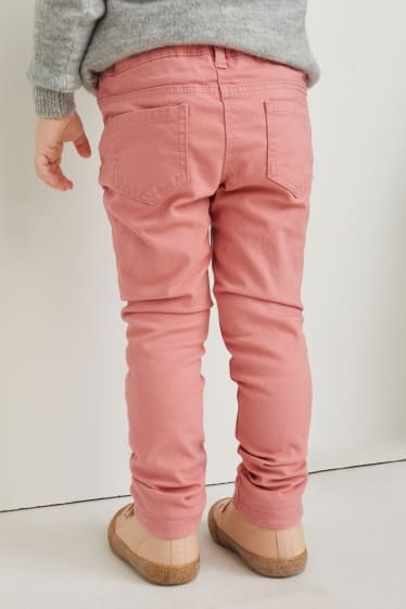 Enfants - Pantalon doublé - skinny fit - rose foncé