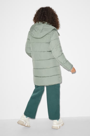 Teens & young adults - CLOCKHOUSE - quilted coat with hood - mint green