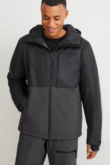 Men - Ski jacket with hood - black / gray