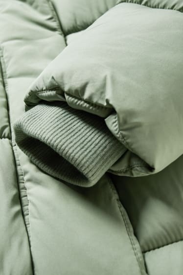 Women - CLOCKHOUSE - quilted coat with hood - mint green