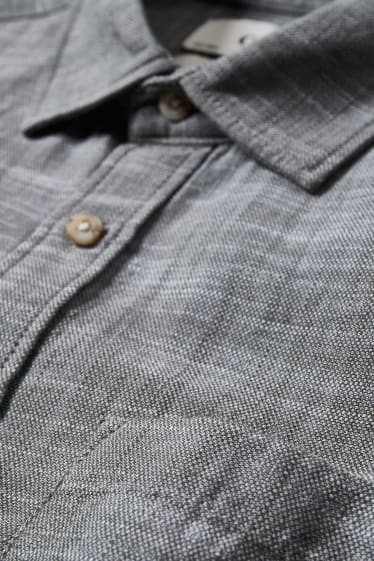 Uomo - Camicia - regular fit - collo all'italiana - grigio chiaro