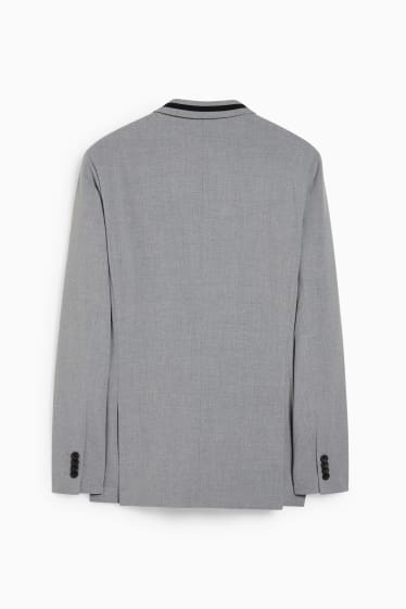 Pánské - Oblekové sako - slim fit - Flex - LYCRA® - světle šedá-žíhaná