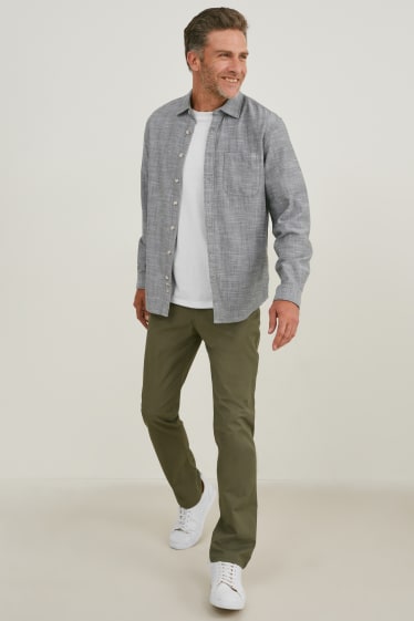 Uomo - Camicia - regular fit - collo all'italiana - grigio chiaro