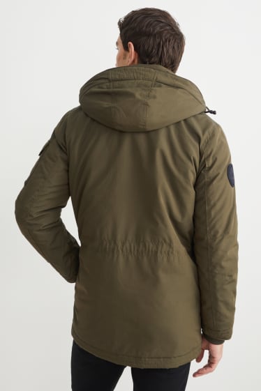 Herren - Jacke mit Kapuze - wasserabweisend - khaki