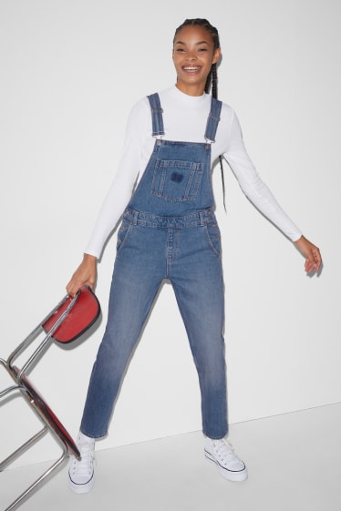 Women - CLOCKHOUSE - denim dungarees - relaxed fit - denim-light blue