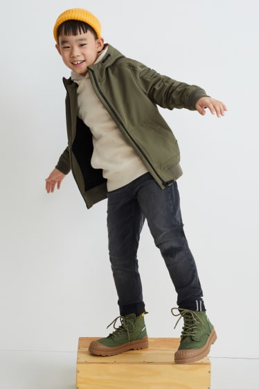 Bambini - Giacca soft shell con cappuccio - verde scuro