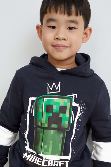 Enfants - Minecraft - sweat à capuche - bleu foncé