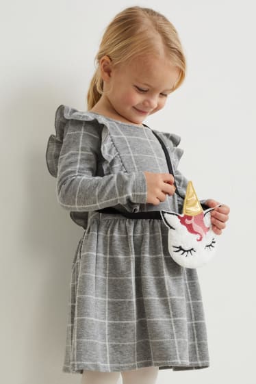 Kinderen: meisjes - Set - jurk en schoudertas - 2-delig - grijs-mix