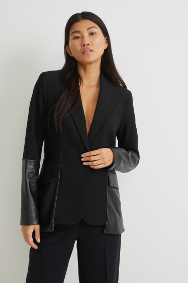 Women - Blazer - fitted - black